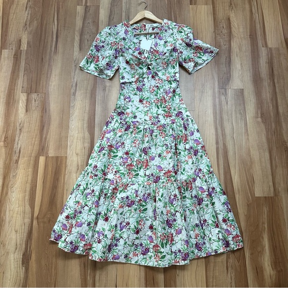 Zara Printed Cutout Midi Floral Dress size XS - Picture 5 of 14